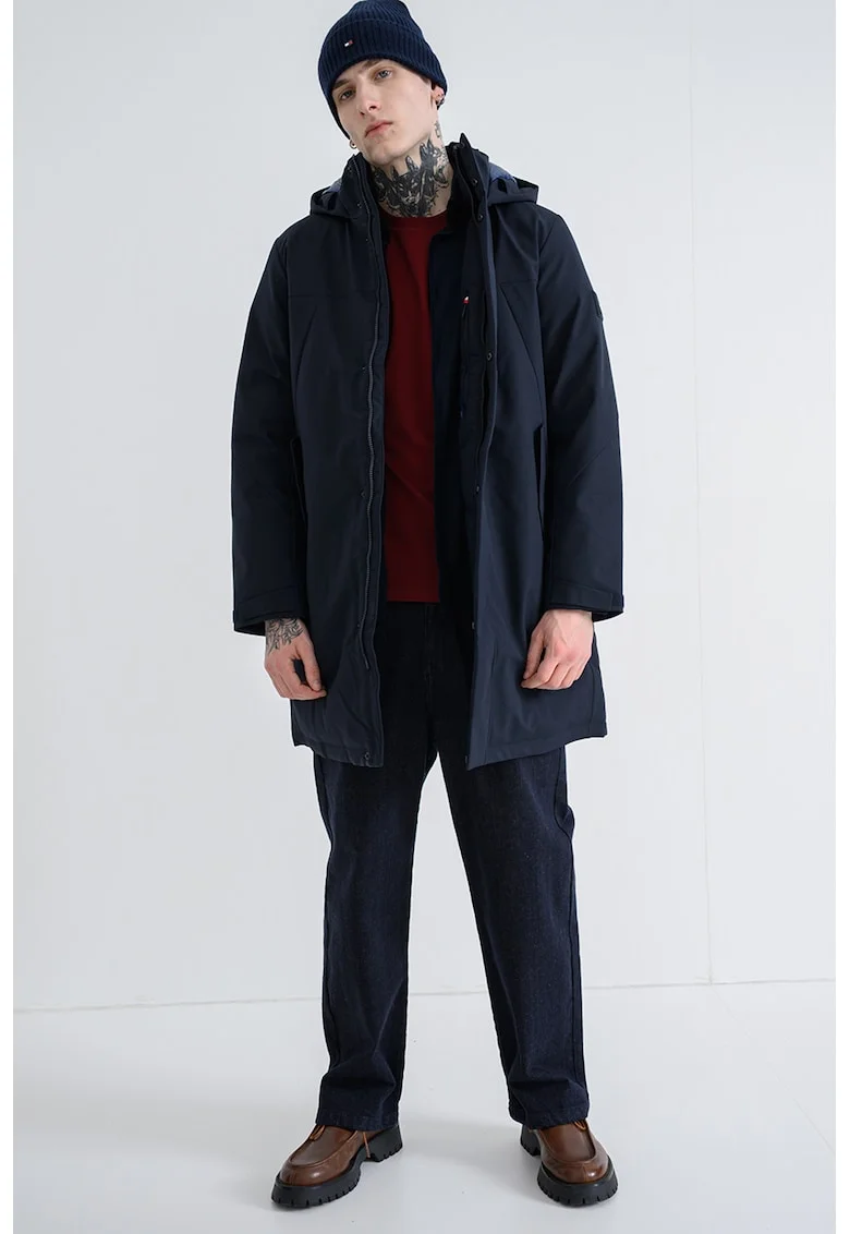 Geaca parka cu gluga si buzunare laterale, Bleumarin