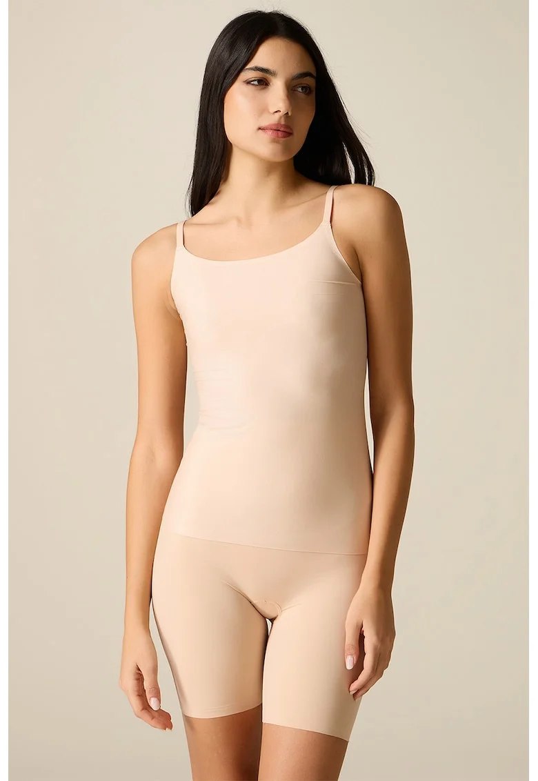 Top slim-fit cu model uni, Piersica