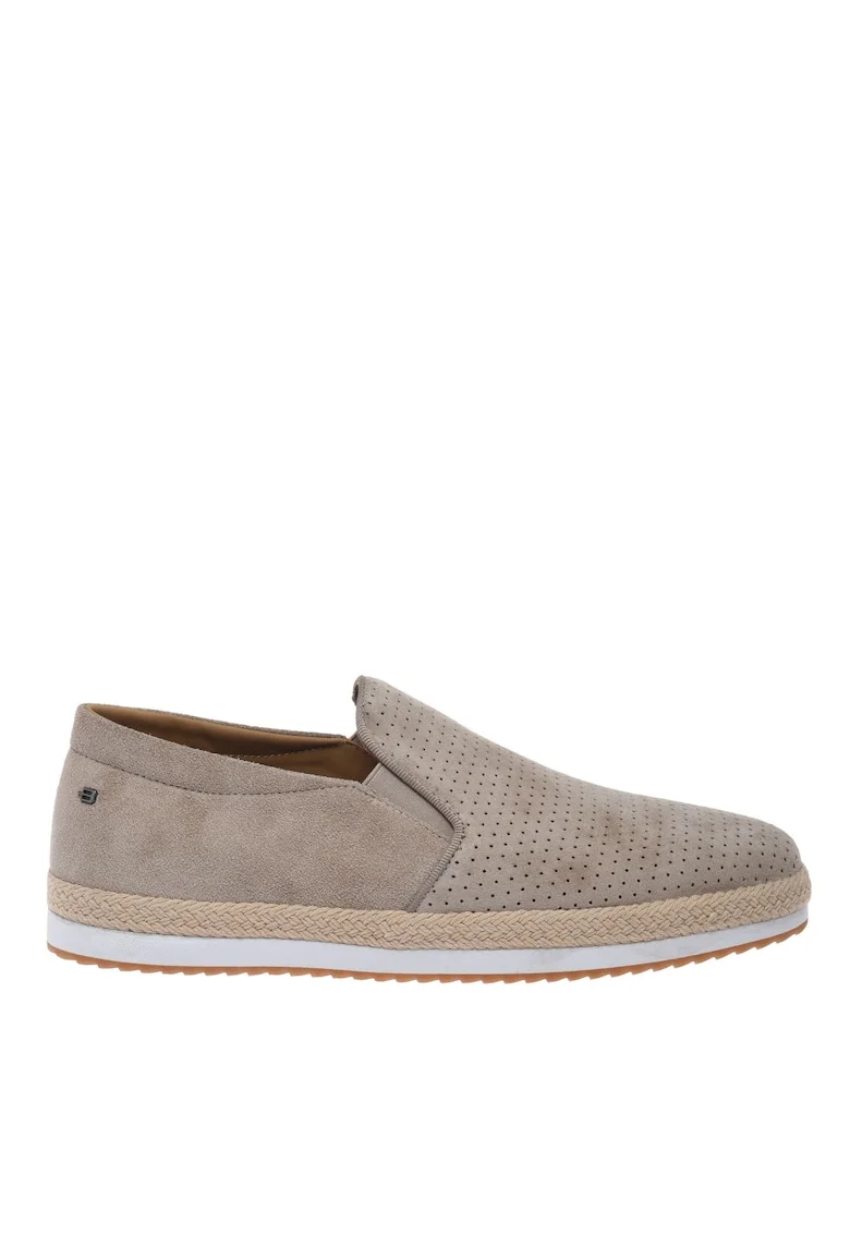Espadrile uni din piele intoarsa, Bej