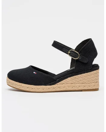 Sandale-espadrile wedge, Negru stins