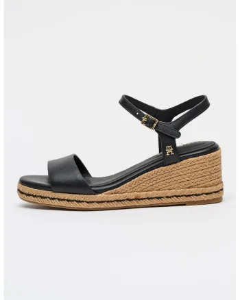 Espadrile wedge din piele, Auriu/Negru