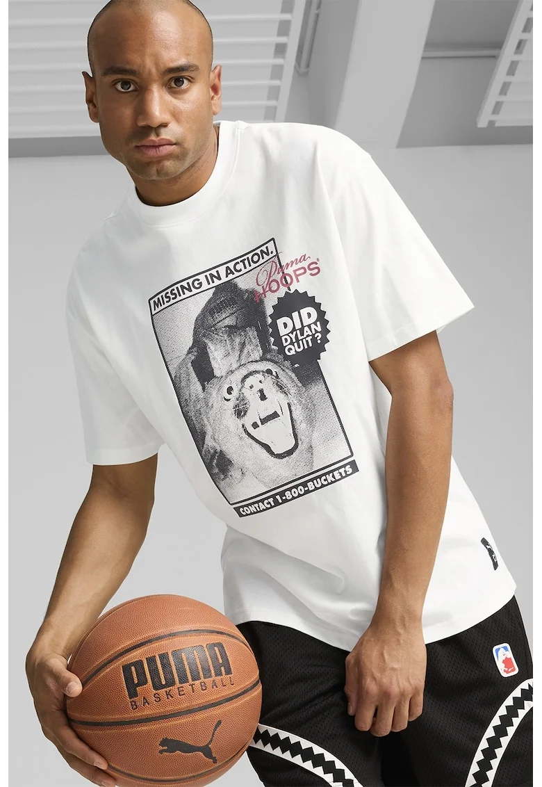 Tricou de baschet Dylan Got Game, Alb/Negru
