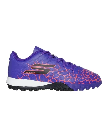 Pantofi sport de piele ecologica cu model grafic, pentru fotbal, Portocaliu/Ametist