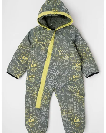 Costum de iarna cu model si gluga, Kaki