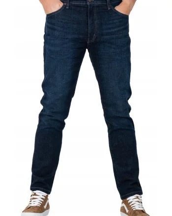 Blugi Barbati,  Larston, Skinny Fit, Talie Joasa, 5 Buzunare, Fermoar, Lungi, Bumbac, W31-L34 US, Albastru