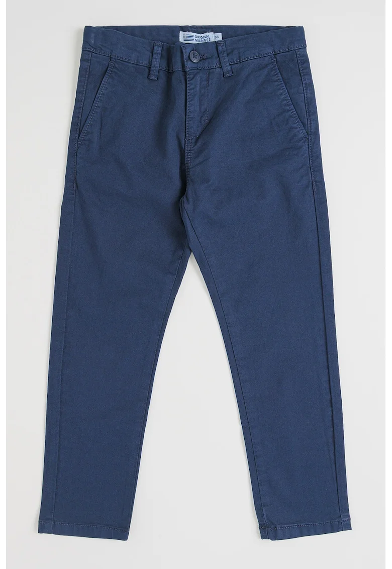 Pantaloni chino cu model uni, Bleumarin