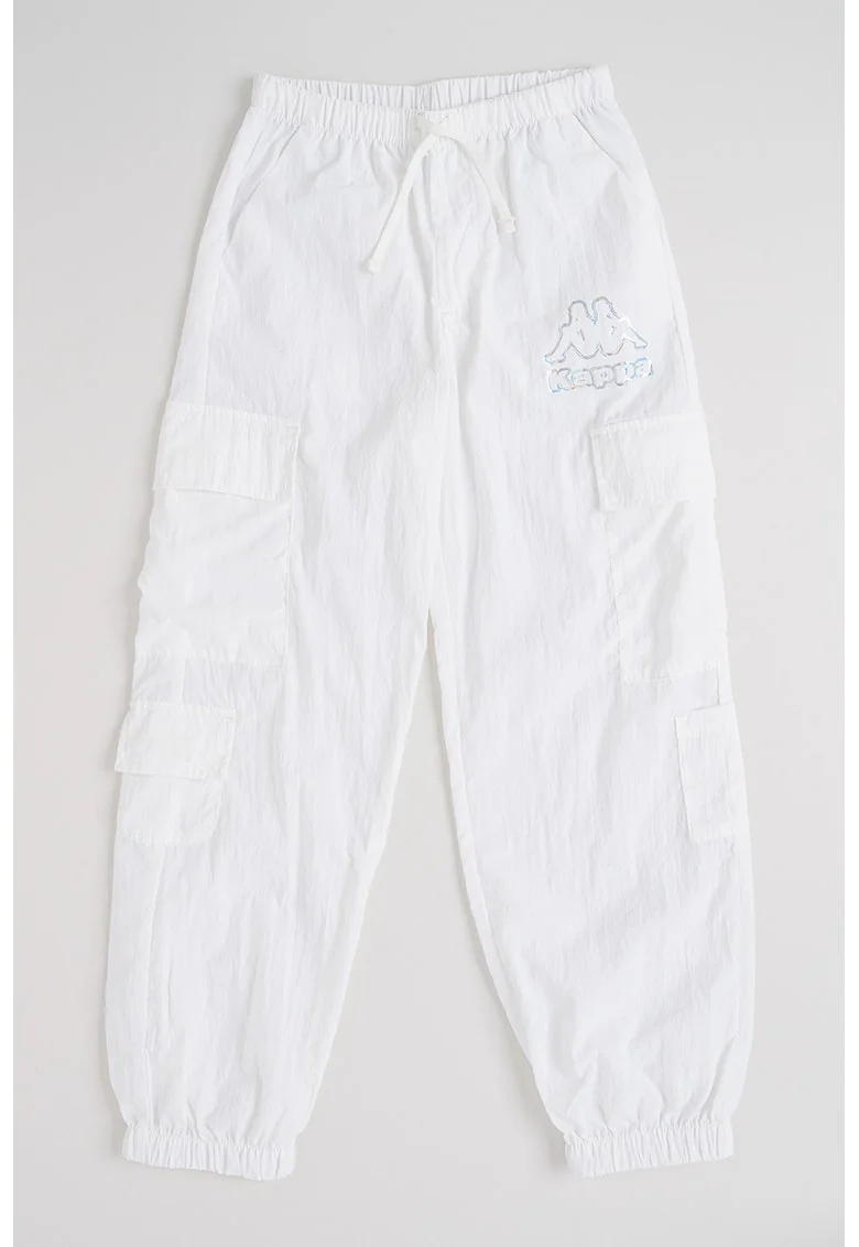 Pantaloni cargo cu talie ajustabila Capsule, Alb optic