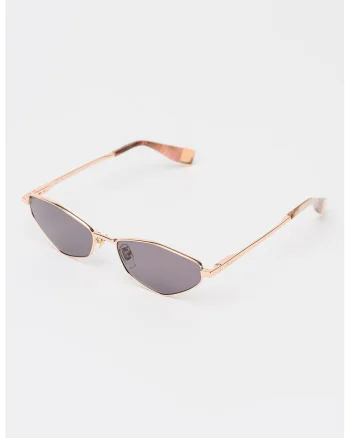 Ochelari de soare hexagonali cu rama metalica, Auriu deschis