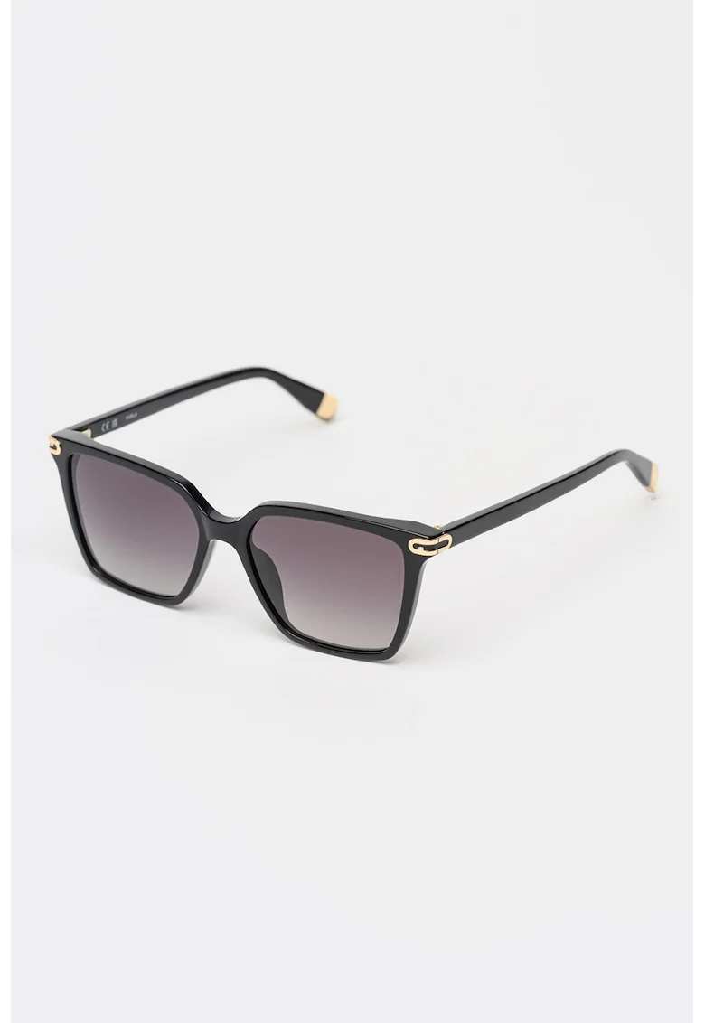 Ochelari de soare patrati cu lentile in degrade, Negru