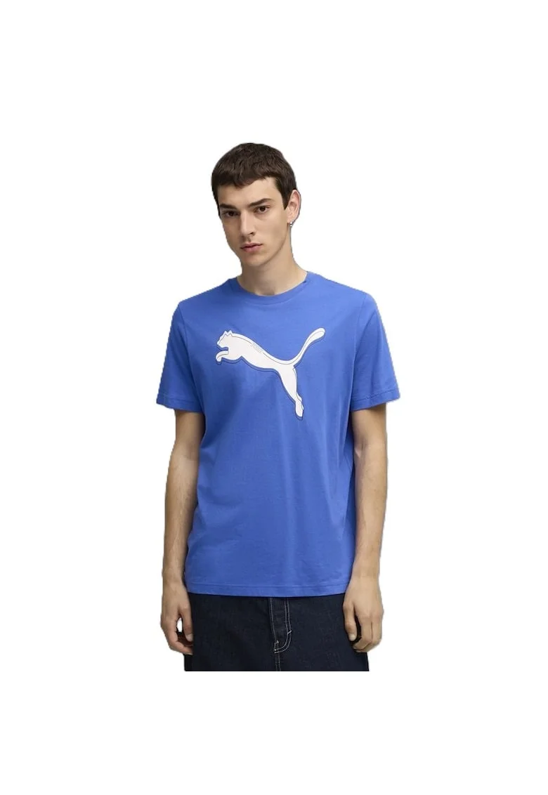 Tricou  Graphic Cat Logo, Albastru