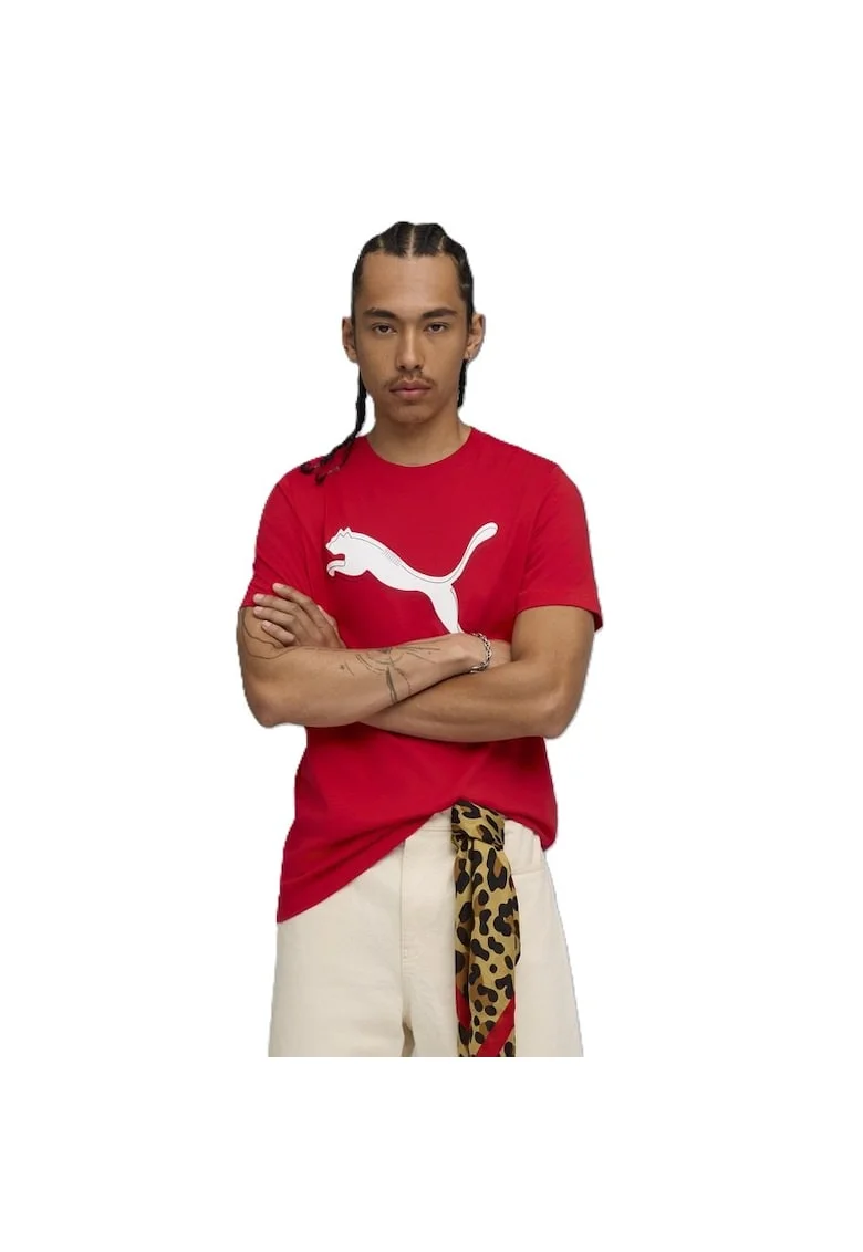 Tricou  Graphic Cat Logo, Rosu