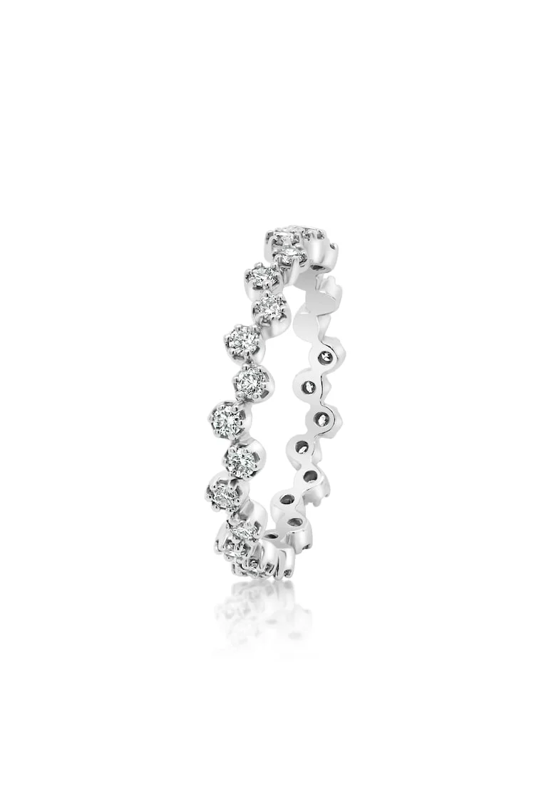 Inel din aur alb de 18K cu Diamante naturale