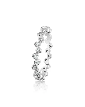Inel din aur alb de 18K cu Diamante naturale