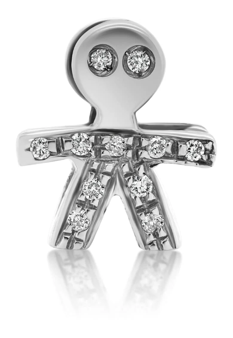 Pandantiv din aur alb de 18K cu Diamante naturale