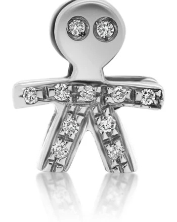 Pandantiv din aur alb de 18K cu Diamante naturale