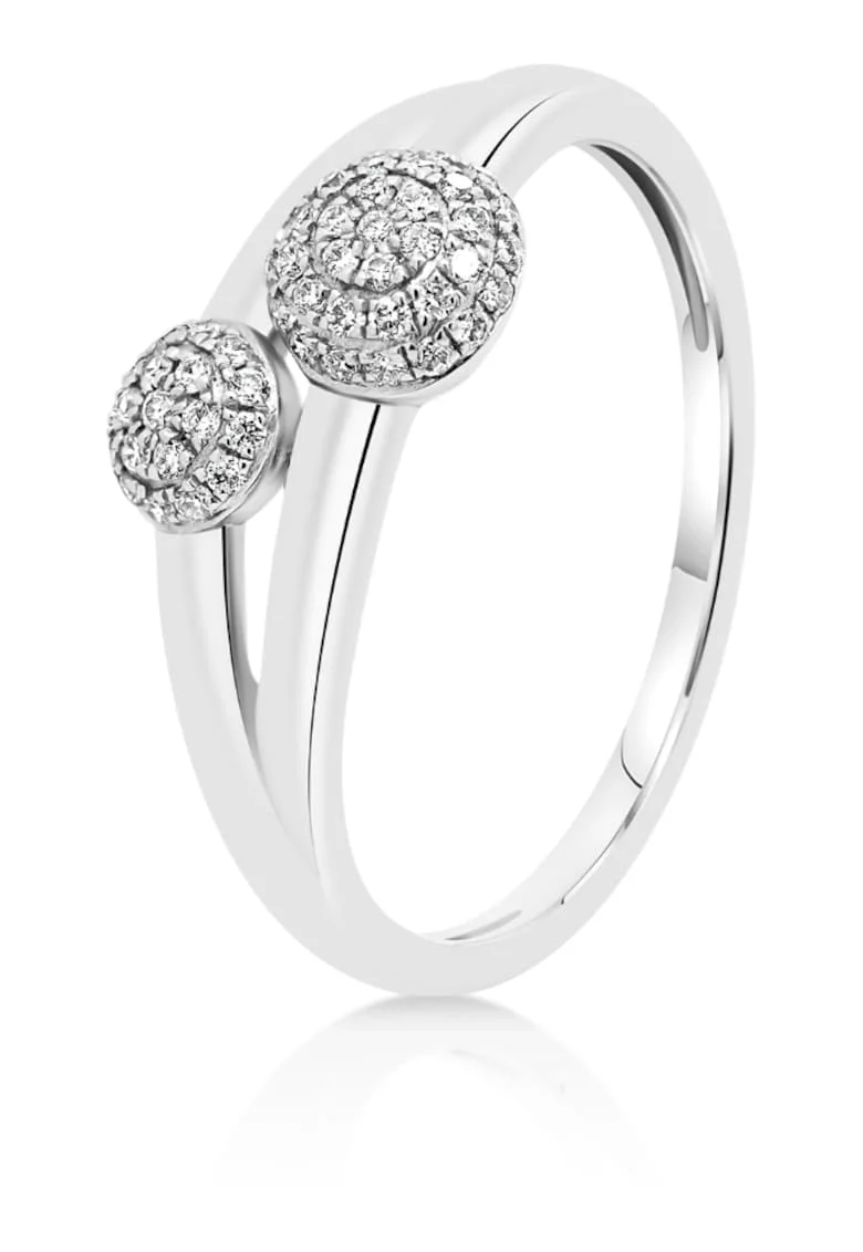 Inel din aur alb de 18K cu Diamante naturale, masura 54
