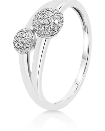 Inel din aur alb de 18K cu Diamante naturale, masura 54