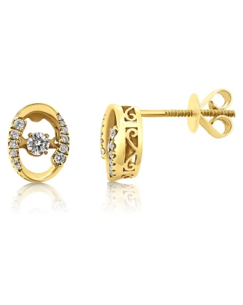 Cercei din aur galben de 18K cu Diamante naturale