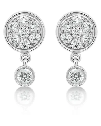 Cercei din aur alb de 18K cu Diamante naturale