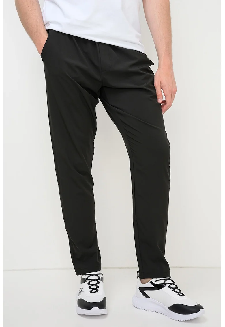 Pantaloni regular-fit cu banda elastica in talie, Negru