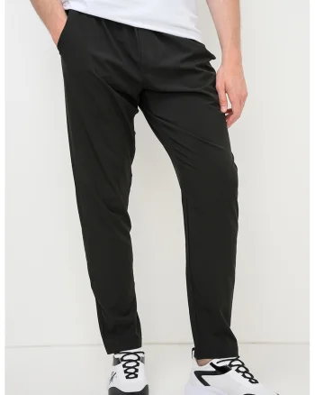 Pantaloni regular-fit cu banda elastica in talie, Negru