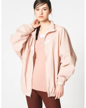 Jacheta supradimensionata usoara cu logo Sportswear Essential, Alb/Piersica