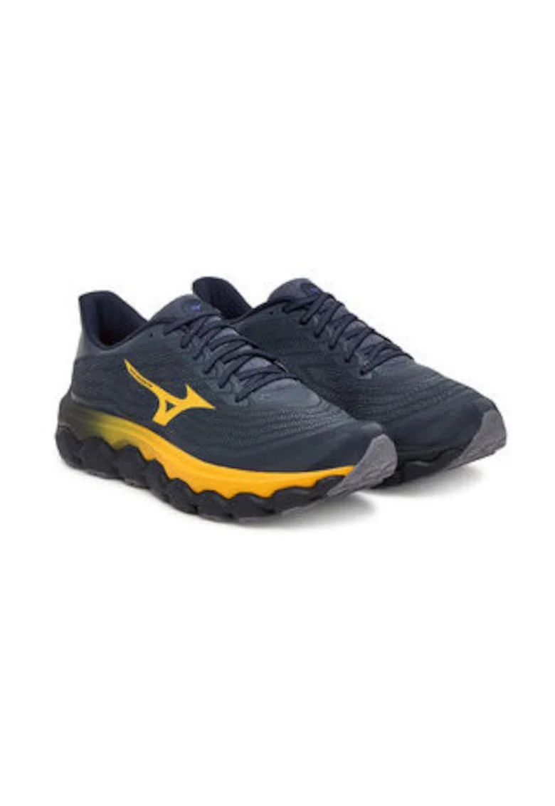 Pantofi sport barbati,  material textil, bleumarin/galben