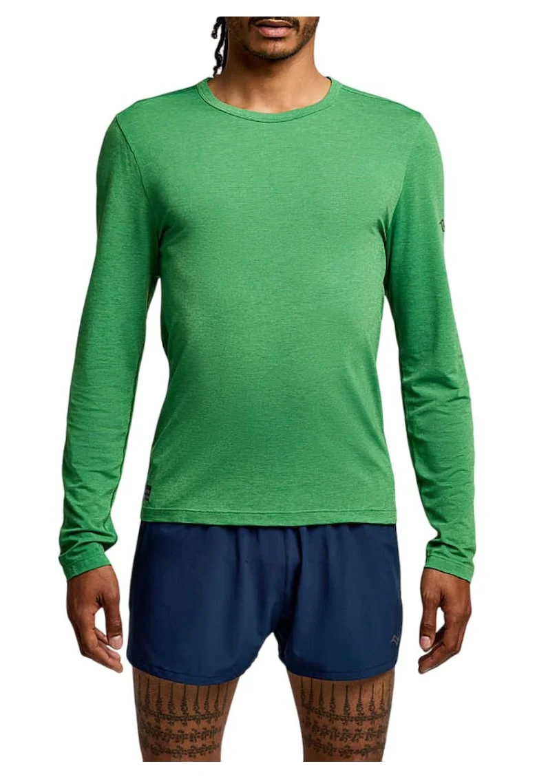 Bluza alergare barbati  Stopwatch Long, Verde