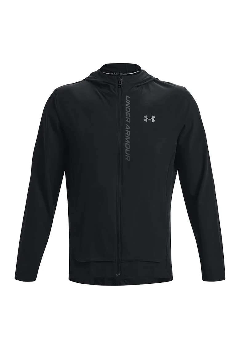 Jacheta slim fit pentru alergare OutRun The Storm, Negru
