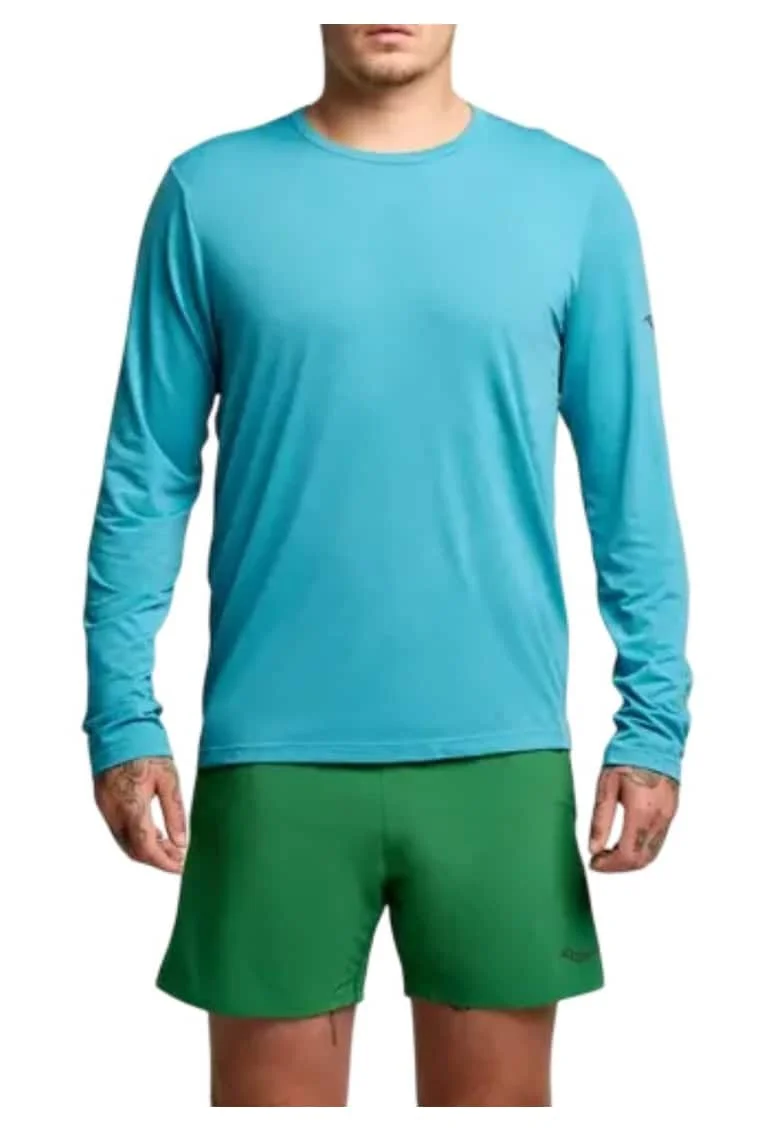 Bluza alergare barbati  Stopwatch Long, Albastru
