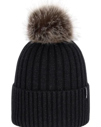Caciula dama  Hana Pompon-Negru