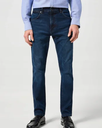 Blugi Barbati,  Larston, Slim Fit, Talie Joasa, 5 Buzunare, Fermoar, Lungi, Bumbac, W29-L30 US, Albastru