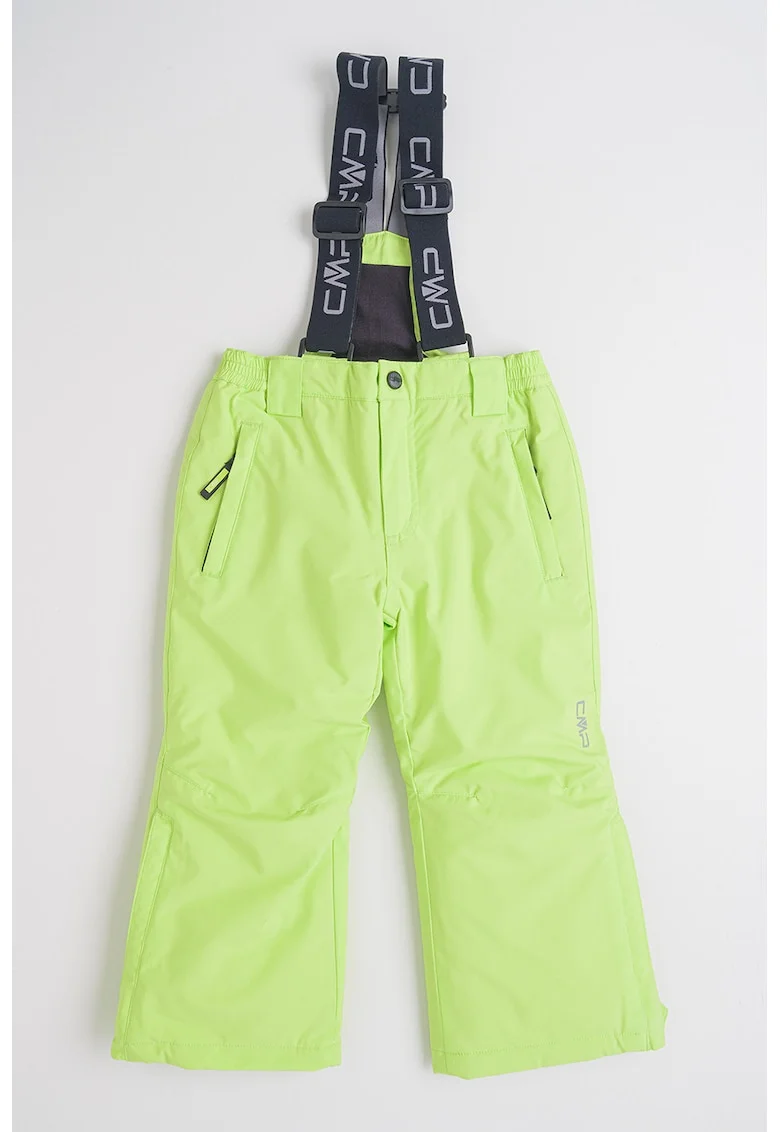 Pantaloni cu bretele detasabile pentru ski, Verde pal