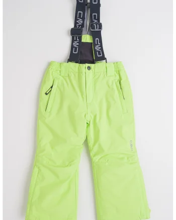 Pantaloni cu bretele detasabile pentru ski, Verde pal