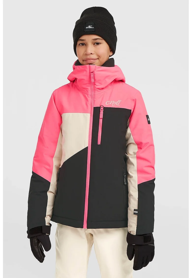 Geaca cu model colorblock, pentru schi FWC'Cruz, Negru/Roz
