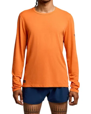 Bluza alergare barbati  Stopwatch Long, Portocaliu