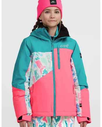 Geaca cu model colorblock, pentru schi FWC'Cruz, Alb/Roz/Albastru