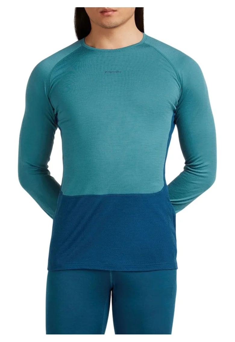 Bluza de corp merino barbati  200 ZoneKnit, Albastru