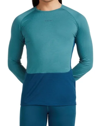 Bluza de corp merino barbati  200 ZoneKnit, Albastru