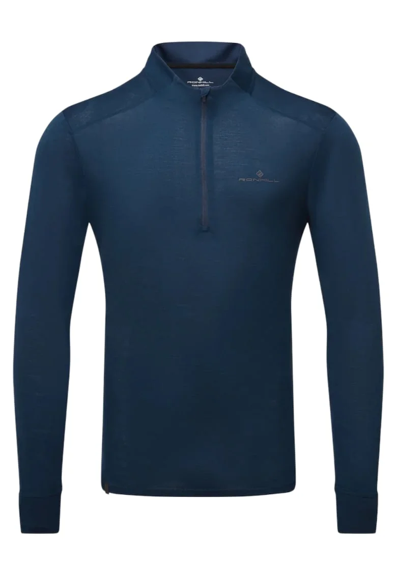 Jacheta alergare barbati  Tech Merino 1/2 Zip FW 2025, Albastru