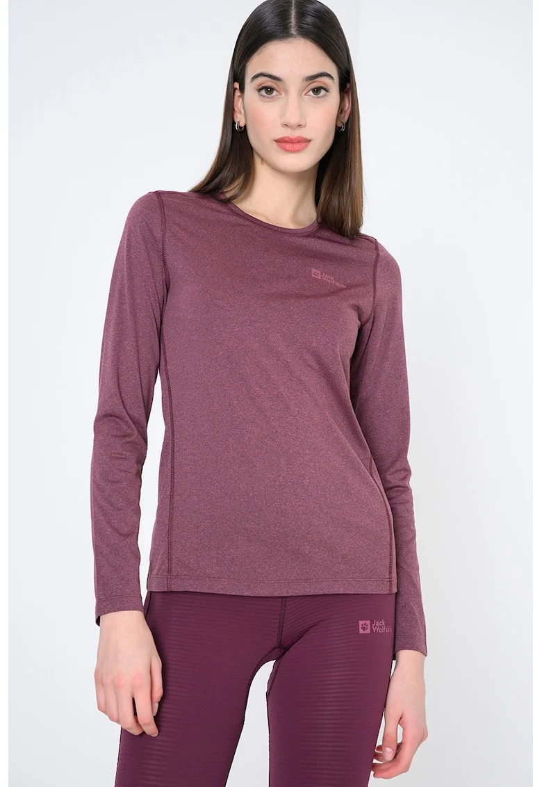 Bluza regular fit cu imprimeu logo discret Sky Thermal, Violet pruna