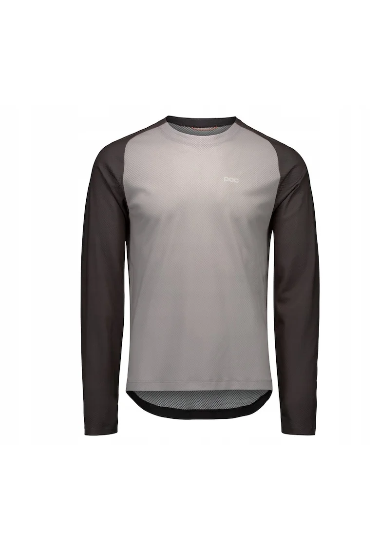 Tricou sportiv  Motion Air, cu maneca lunga, uscare rapida, gri, poliester reciclat, pentru ciclism,