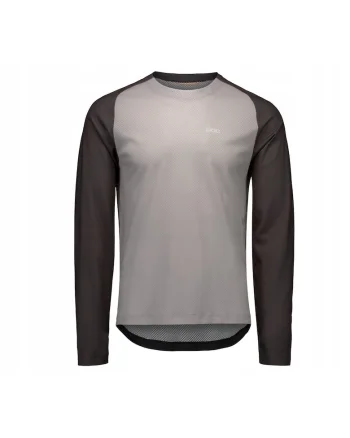 Tricou sportiv  Motion Air, cu maneca lunga, uscare rapida, gri, poliester reciclat, pentru ciclism,