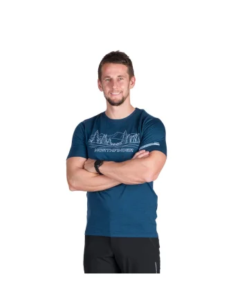 Tricou outdoor din lana pentru barbati Olek navyfewqgq, Albastru inchis