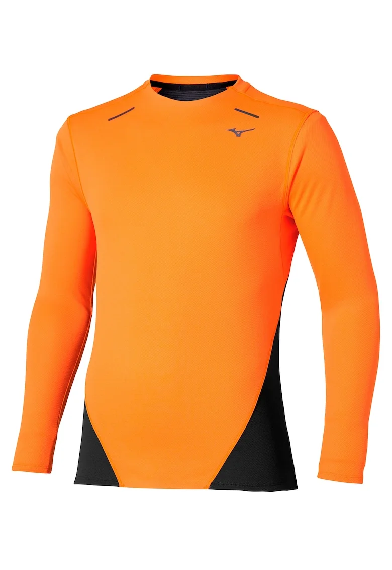 Bluza alergare barbati  Tech Thermal Charge FW 2025, Negru/Portocaliu