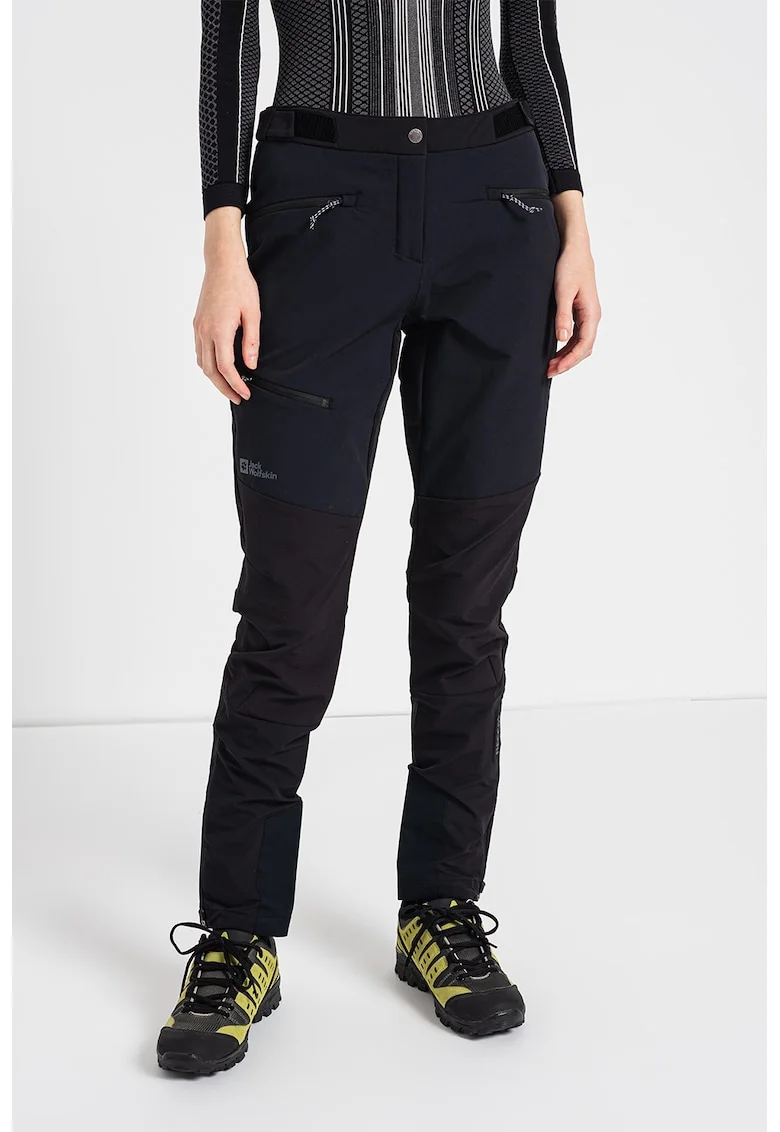 Pantaloni pentru drumetii Salmaser Softshell, Negru