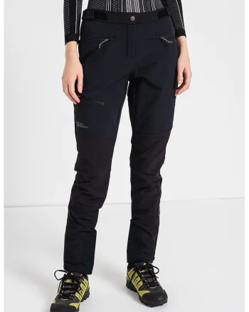 Pantaloni pentru drumetii Salmaser Softshell, Negru