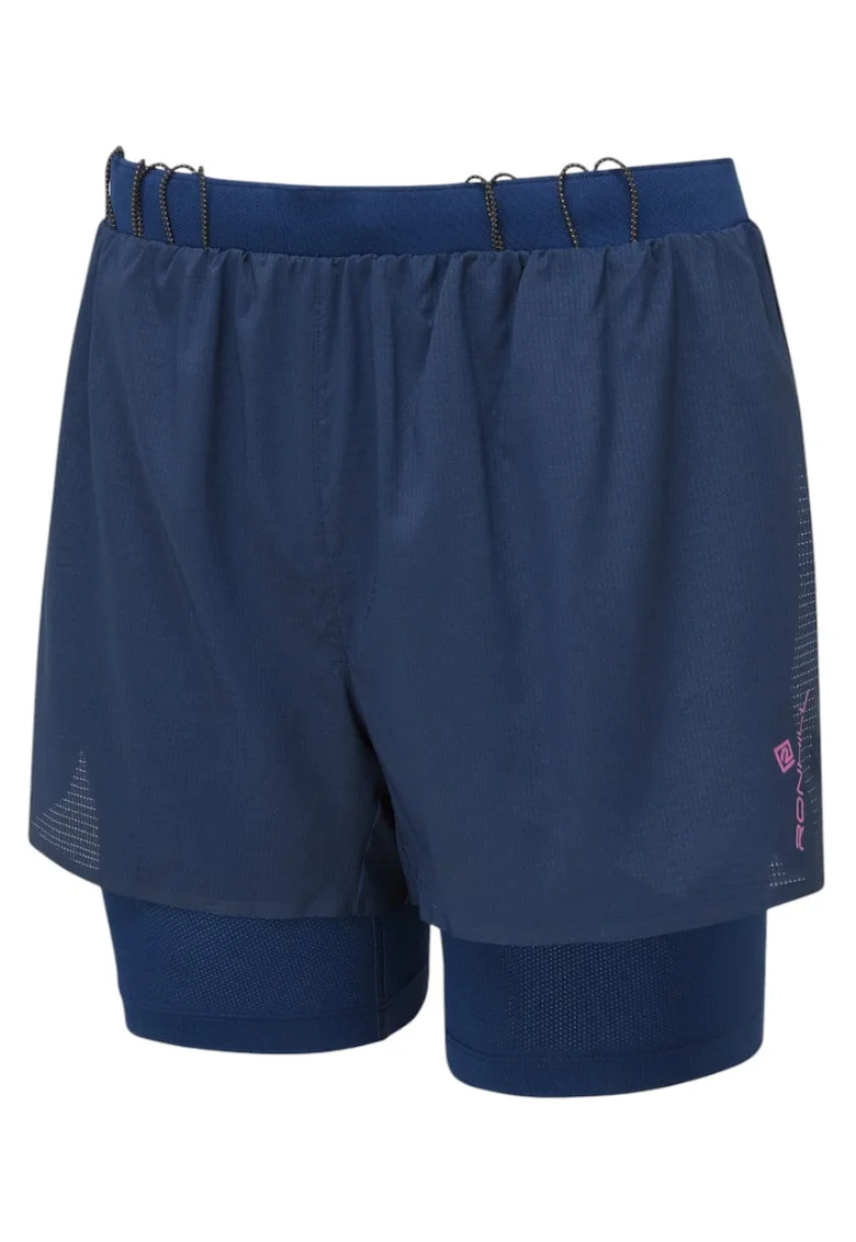 Sort alergare dama  Tech Race Twin Short SS 2025, Albastru