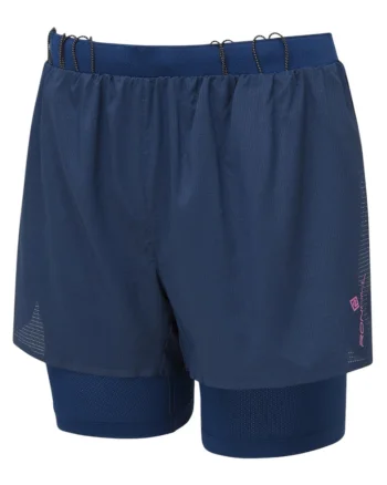 Sort alergare dama  Tech Race Twin Short SS 2025, Albastru