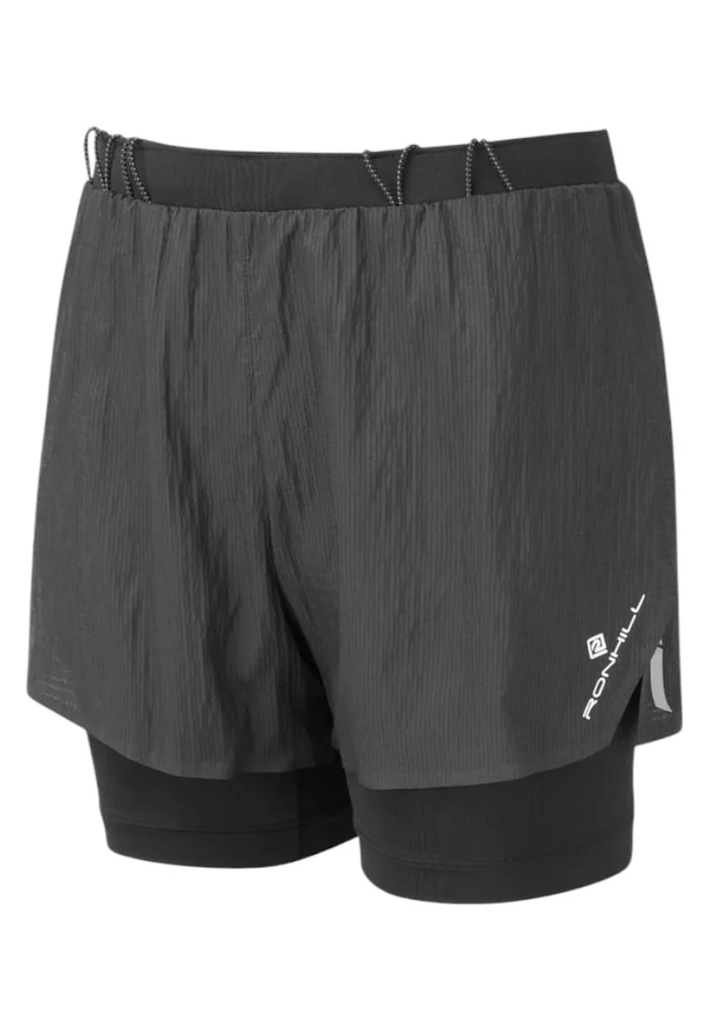 Sort alergare dama  Tech Race Twin Short SS 2025, Negru